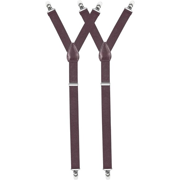 HOLD'EM Improved Shirt Stays Men Adjustable Elastic Y-style 1” Wide - Brown - Picture 1 of 7